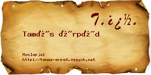 Tamás Árpád névjegykártya